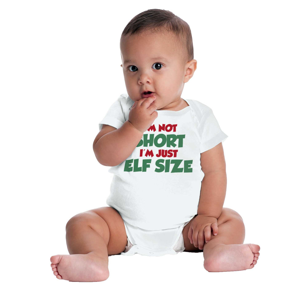 Not Short Elf Size Romper Bodysuit-Direct To Garment Print-Brisco Baby