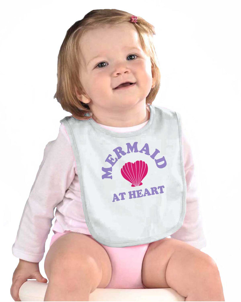 Mermaid At Heart Infant Baby Bib-Direct To Garment Print-Brisco Baby