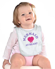 Mermaid At Heart Infant Baby Bib-Direct To Garment Print-Brisco Baby