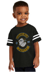 Popeye The Sailor Man Toddler Football Jersey Tee-Direct To Garment Print-Brisco Baby
