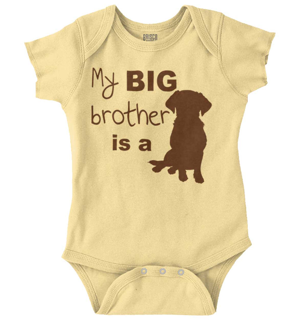 Brother is a Dog Romper Bodysuit-Direct To Garment Print-Brisco Baby