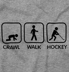 Crawl Walk Hockey Romper Bodysuit-Direct To Garment Print-Brisco Baby