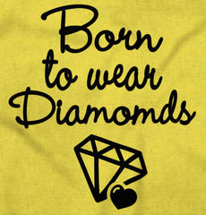Born To Wear Diamond Romper Bodysuit-Direct To Garment Print-Brisco Baby