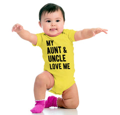Aunt And Uncle Love Me Romper Bodysuit-Direct To Garment Print-Brisco Baby