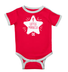 Little Miracle Ringer Romper Bodysuit-Direct To Garment Print-Brisco Baby