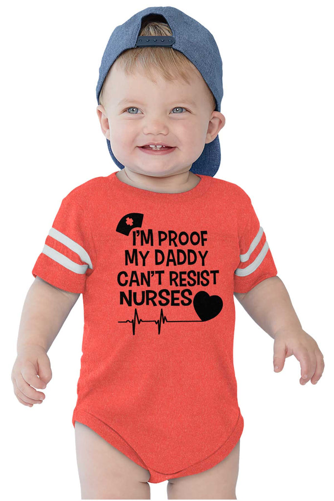 Can't Resist Nurses Football Romper Bodysuit-Direct To Garment Print-Brisco Baby