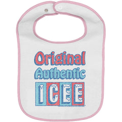 Original Authentic Trimmed White Snap Bib-Direct To Garment Print-Brisco Baby