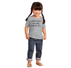 Started From The Belly Infant Toddler T Shirt-Direct To Garment Print-Brisco Baby