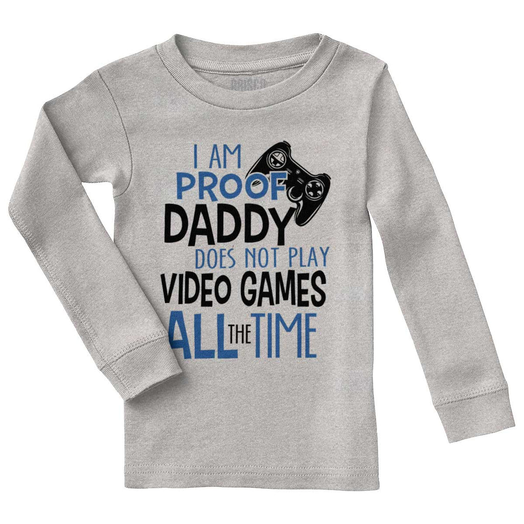Daddy Plays Video Games Solid Baby Pajama Top-Direct To Garment Print-Brisco Baby