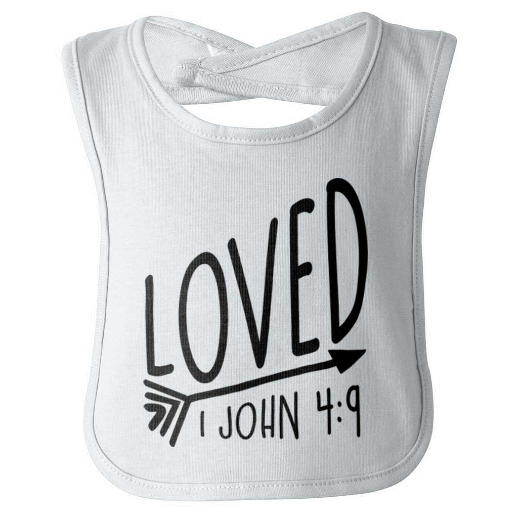 Loved Infant Baby Bib-Direct To Garment Print-Brisco Baby