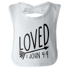 Loved Infant Baby Bib-Direct To Garment Print-Brisco Baby