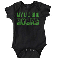 My Lil' Bro Rocks Romper Bodysuit-Direct To Garment Print-Brisco Baby