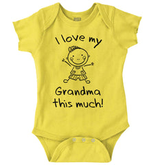 Love My Grandma Romper Bodysuit-Direct To Garment Print-Brisco Baby