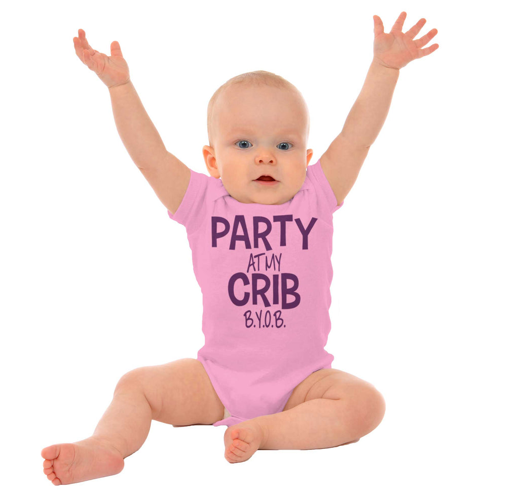 Party At My Crib Romper Bodysuit-Direct To Garment Print-Brisco Baby