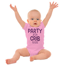 Party At My Crib Romper Bodysuit-Direct To Garment Print-Brisco Baby