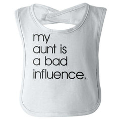 Bad Influence Infant Baby Bib-Direct To Garment Print-Brisco Baby