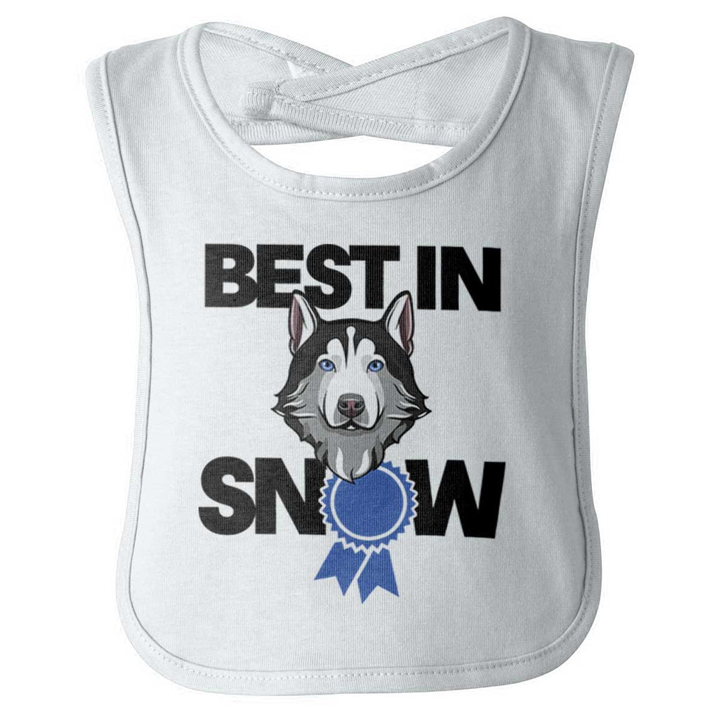 Snow Dog Infant Baby Bib-Direct To Garment Print-Brisco Baby