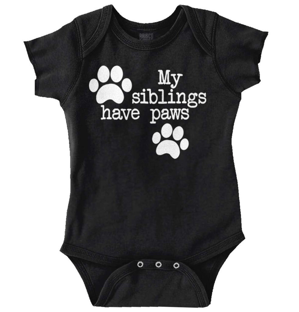 Siblings have paws Romper Bodysuit-Direct To Garment Print-Brisco Baby