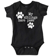 Siblings have paws Romper Bodysuit-Direct To Garment Print-Brisco Baby