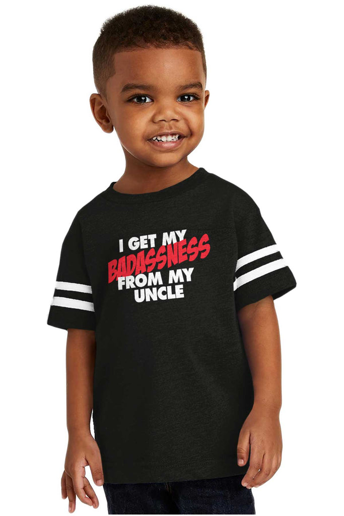 Badass Uncle Toddler Football Jersey Tee-Direct To Garment Print-Brisco Baby