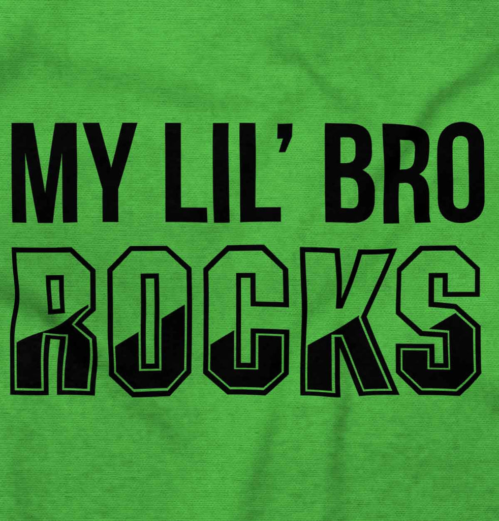 My Lil' Bro Rocks Romper Bodysuit-Direct To Garment Print-Brisco Baby