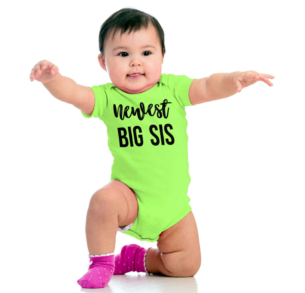 Newest Big Sis Romper Bodysuit-Direct To Garment Print-Brisco Baby