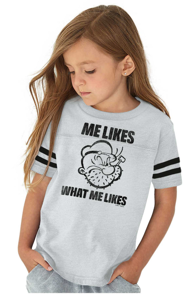What Me Likes Toddler Football Jersey Tee-Direct To Garment Print-Brisco Baby