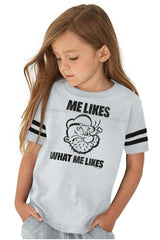 What Me Likes Toddler Football Jersey Tee-Direct To Garment Print-Brisco Baby