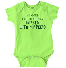 Wizard With My Peeps Romper Bodysuit-Direct To Garment Print-Brisco Baby