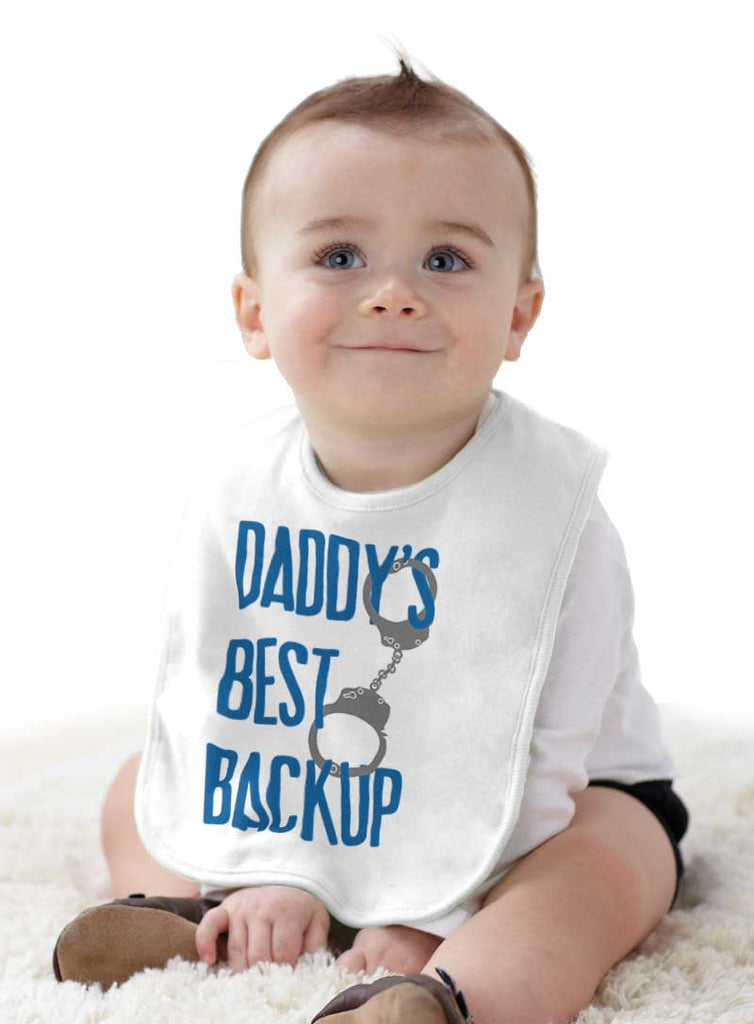 Daddy's Best Backup Infant Baby Bib-Direct To Garment Print-Brisco Baby