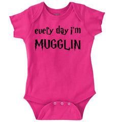 Every Day I'm Mugglin' Romper Bodysuit-Direct To Garment Print-Brisco Baby