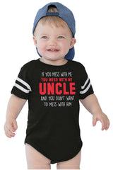 Mess With My Uncle Football Romper Bodysuit-Direct To Garment Print-Brisco Baby