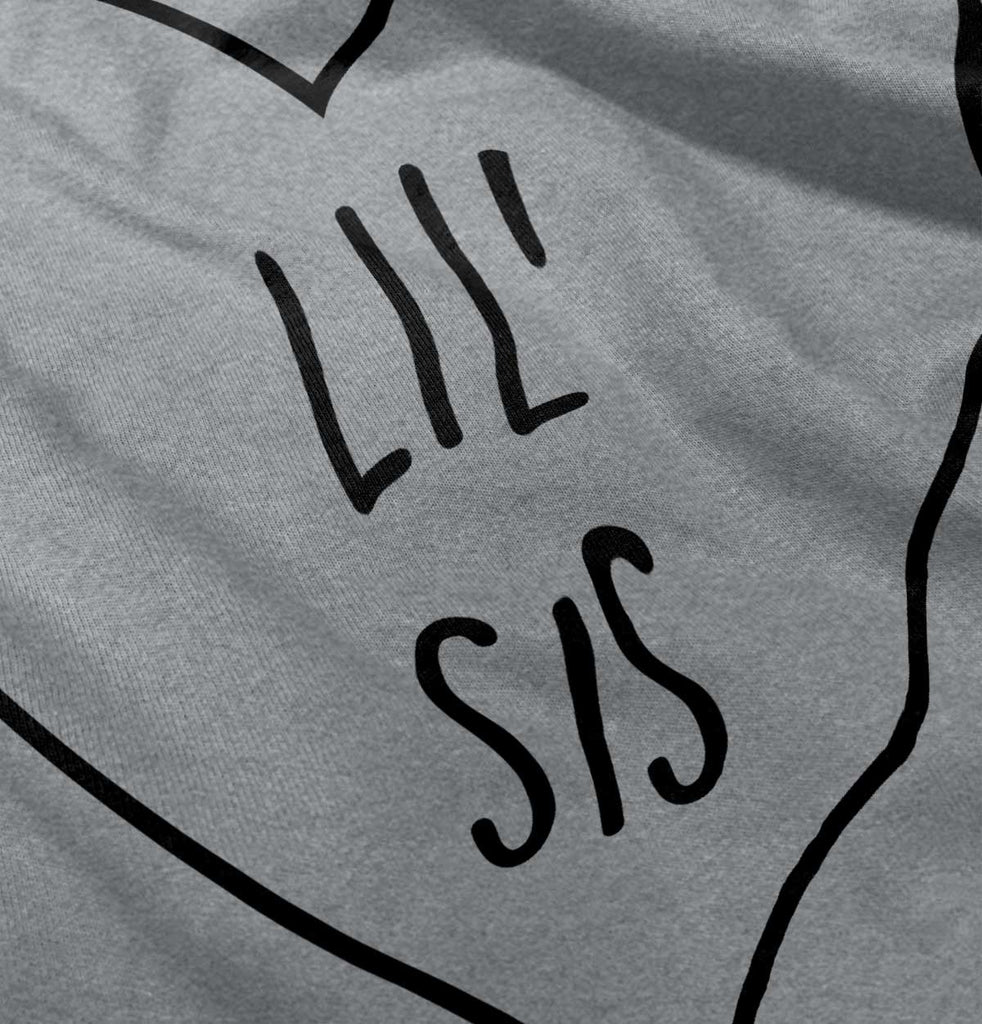 Lil' Sis Heart Infant Toddler T Shirt-Direct To Garment Print-Brisco Baby