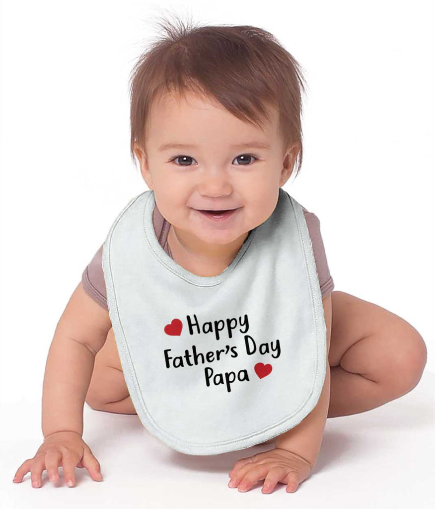 Happy Fathers Day Papa Infant Baby Bib-Direct To Garment Print-Brisco Baby