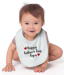 Happy Fathers Day Papa Infant Baby Bib-Direct To Garment Print-Brisco Baby