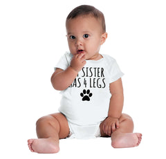 Sister has 4 legs Romper Bodysuit-Direct To Garment Print-Brisco Baby