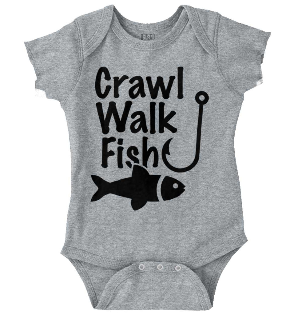 Crawl Walk Fish Romper Bodysuit-Direct To Garment Print-Brisco Baby