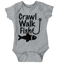 Crawl Walk Fish Romper Bodysuit-Direct To Garment Print-Brisco Baby