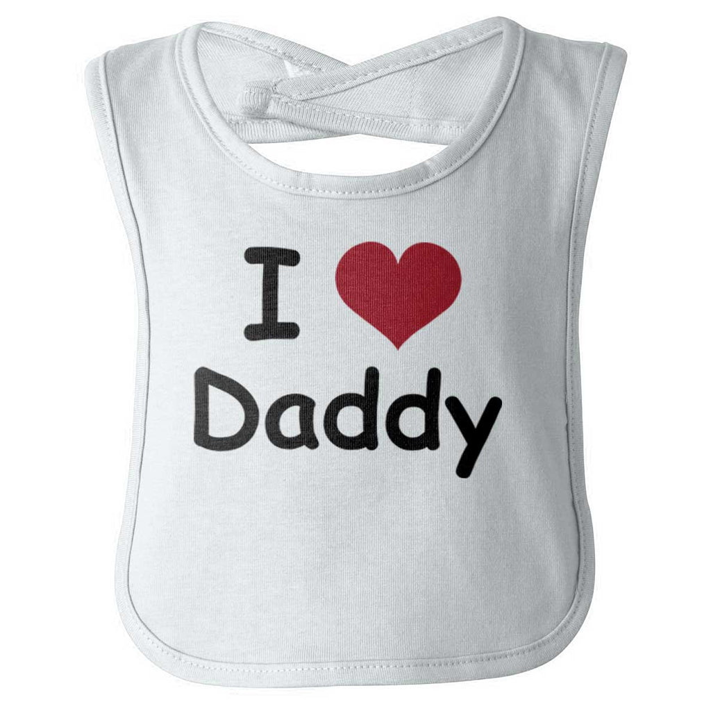 I Heart Daddy Infant Baby Bib-Direct To Garment Print-Brisco Baby