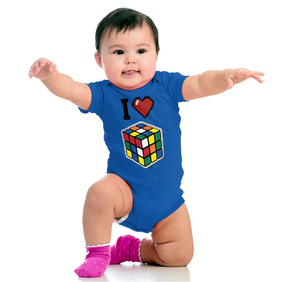 Cutout Rubik's Cube Romper Bodysuit-Direct To Garment Print-Brisco Baby