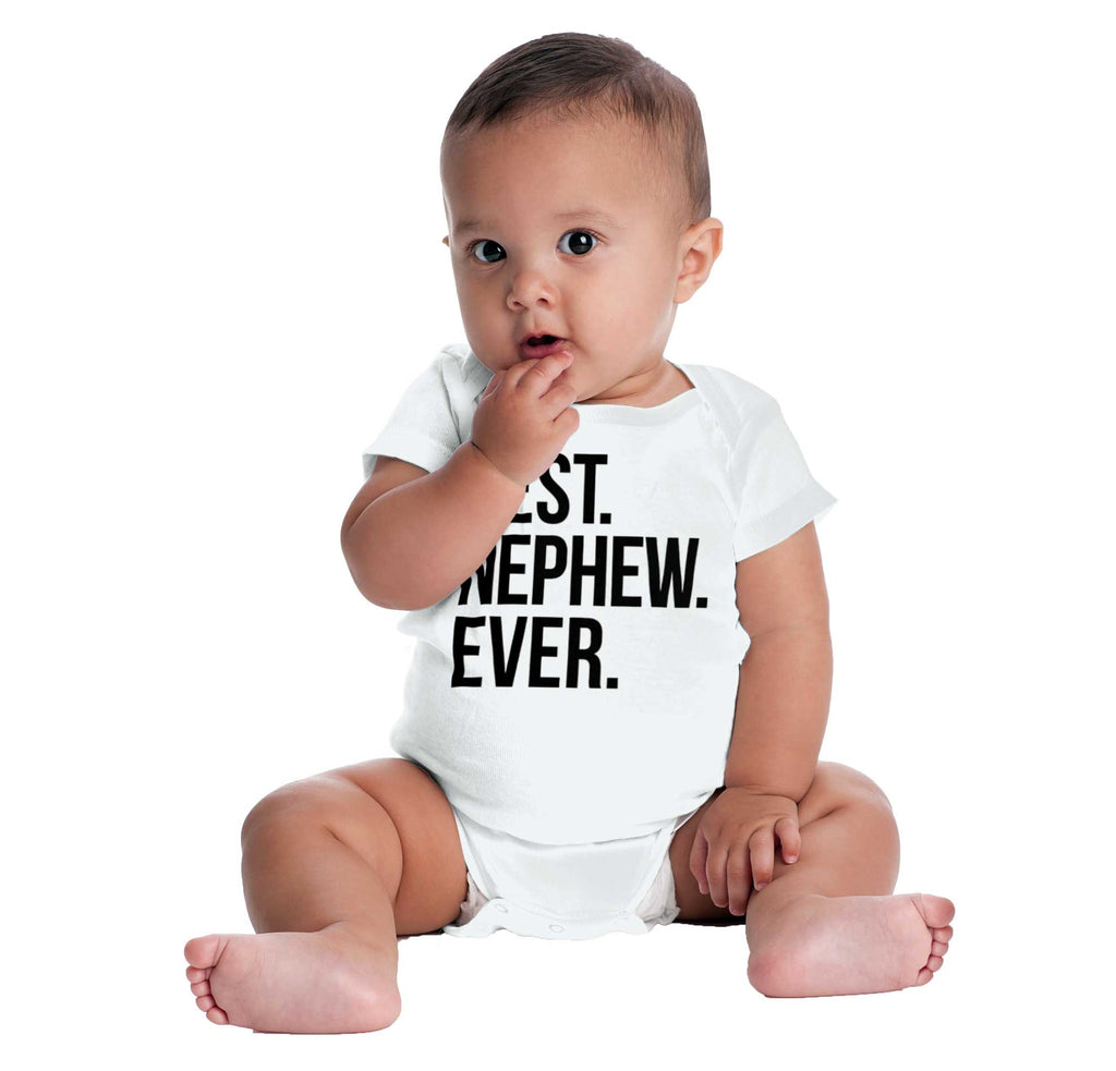 Best Nephew Ever Romper Bodysuit-Direct To Garment Print-Brisco Baby