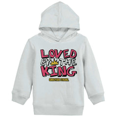 Loved By The King Toddler Pullover Hoodie-Direct To Garment Print-Brisco Baby
