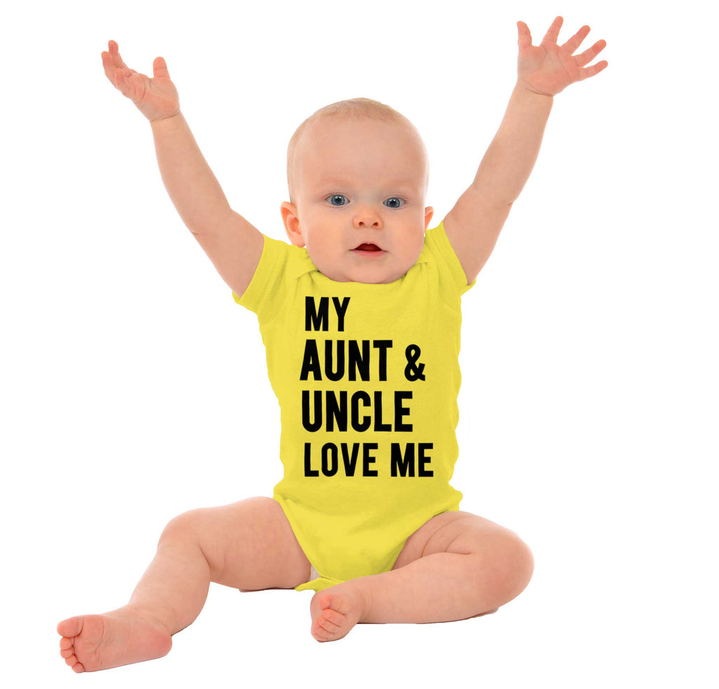 Aunt And Uncle Love Me Romper Bodysuit-Direct To Garment Print-Brisco Baby