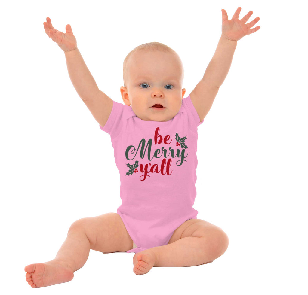 Be Merry Y'all Romper Bodysuit-Direct To Garment Print-Brisco Baby