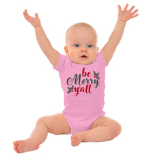 Be Merry Y'all Romper Bodysuit-Direct To Garment Print-Brisco Baby