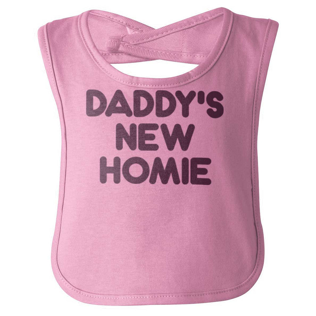 Daddy's New Homie Infant Baby Bib-Direct To Garment Print-Brisco Baby