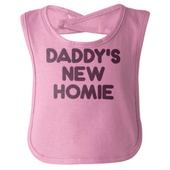 Daddy's New Homie Infant Baby Bib-Direct To Garment Print-Brisco Baby