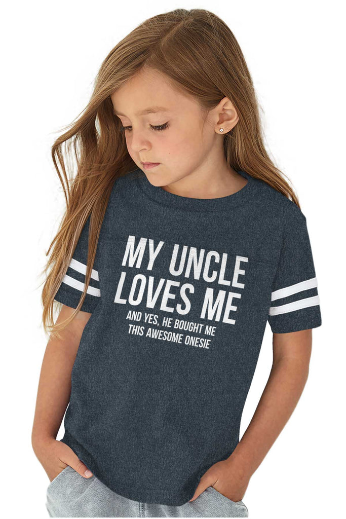 Uncle Loves Me Bough Toddler Football Jersey Tee-Direct To Garment Print-Brisco Baby