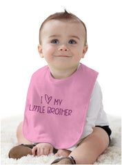 I Love My Little Brother Infant Baby Bib-Direct To Garment Print-Brisco Baby