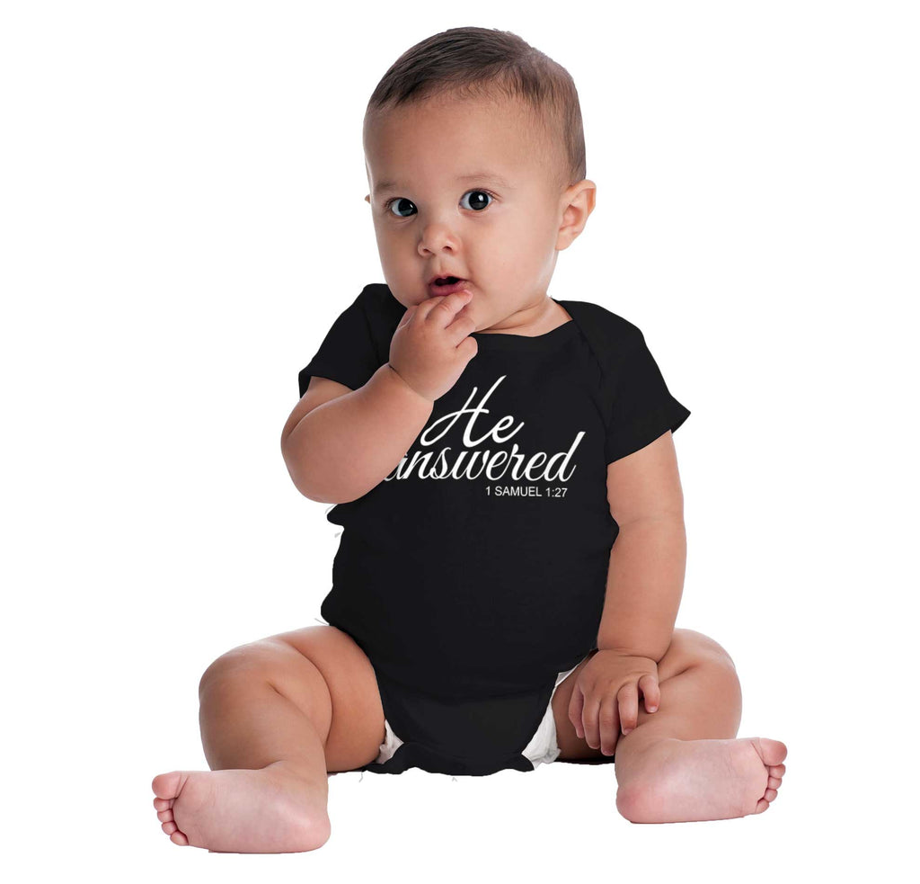 He Answered Romper Bodysuit-Direct To Garment Print-Brisco Baby